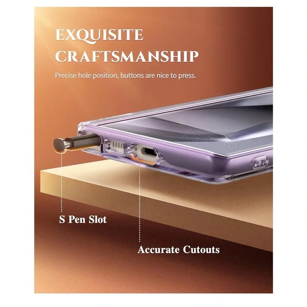 GVIEWIN Case for Samsung Galaxy S24 Ultra Camera Protection Screen Purple Marble